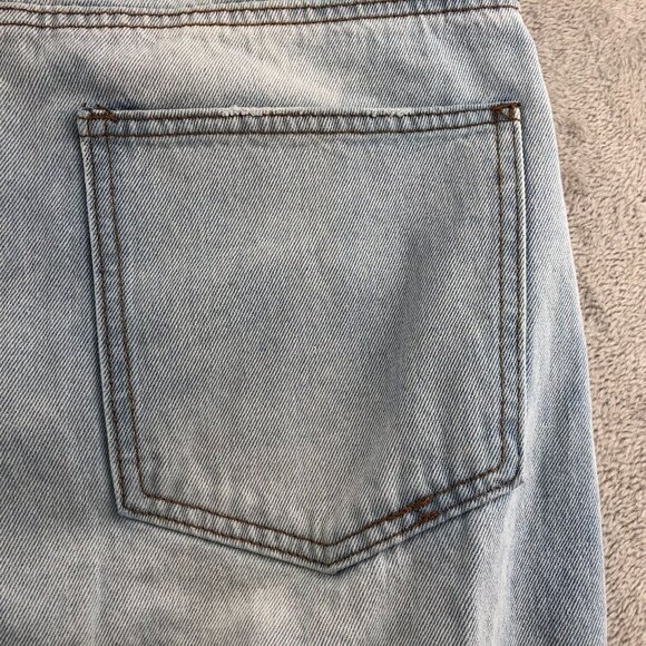 Almost Famous Womens Jeans Size 7 Blue Denim Light Wash Wide Leg Distressed - Picture 13 of 15